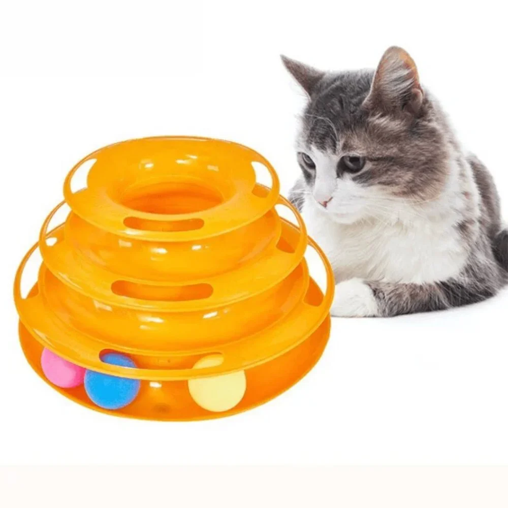 🆕 Triple Fun Cat Toy, Ball Track Tower 🐈😺😸😻